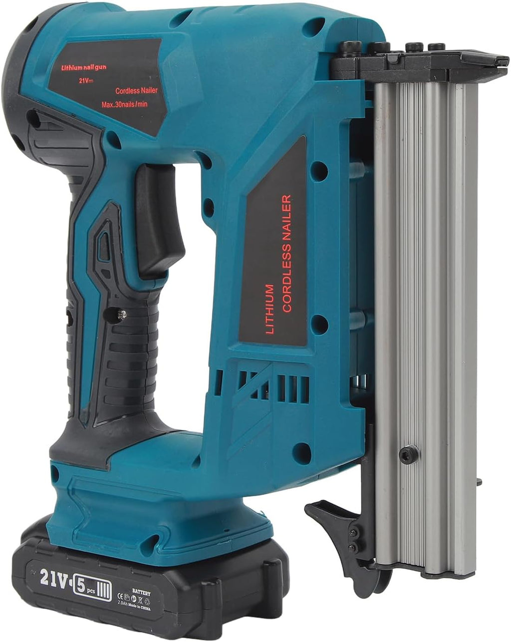 Cordless Brad Nailer, Electric Nail Gun Kit with Lithium Battery, Charger, Woodworking Tools for Wood Inlay Fixed Furniture Production Woodworking (US)
