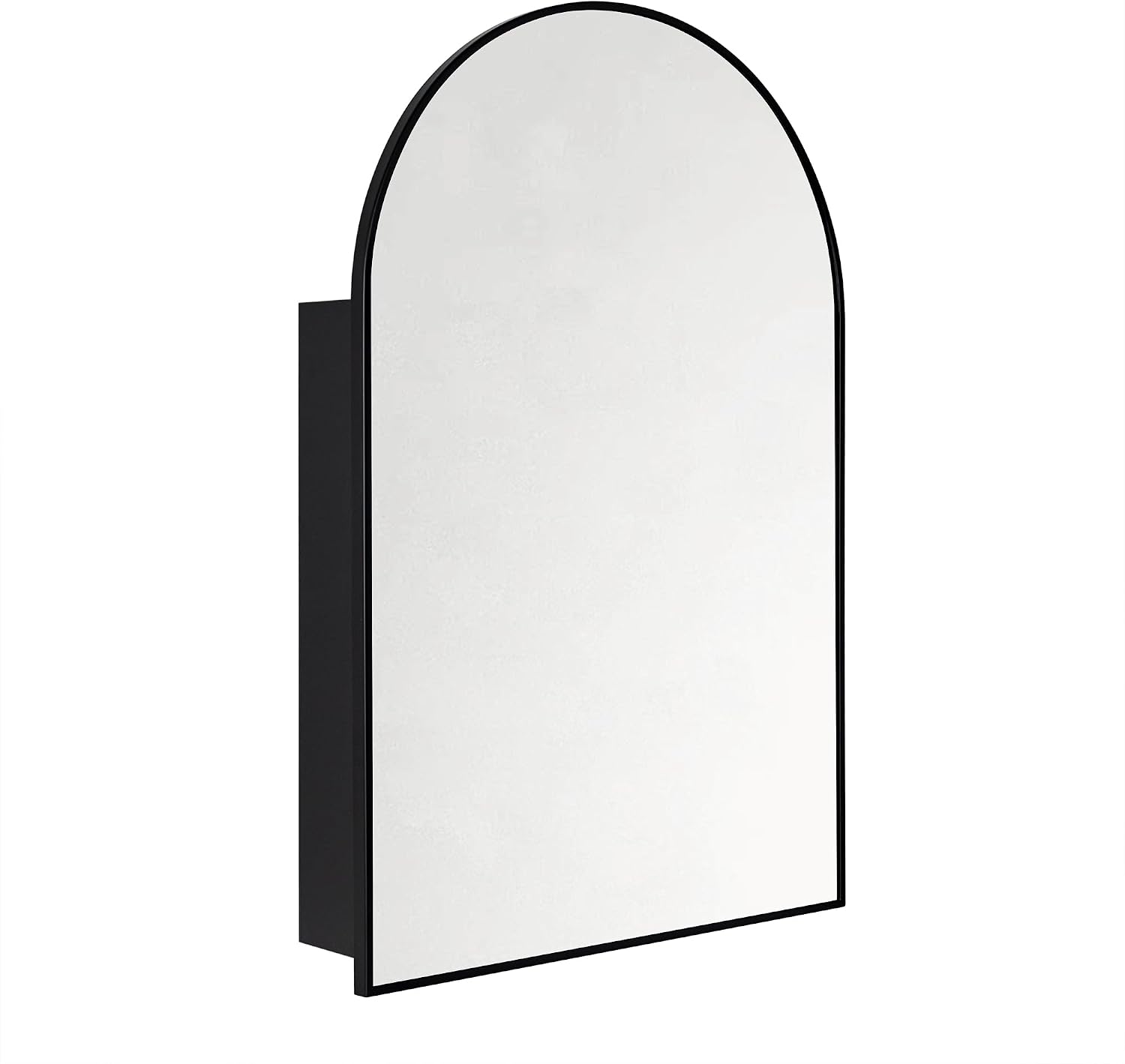 TEHOME 24 x 36'' Black Arch Bathroom Medicine Cabinet with Mirror Recessed and Surface Mounted Medicine Cabinet Mirror