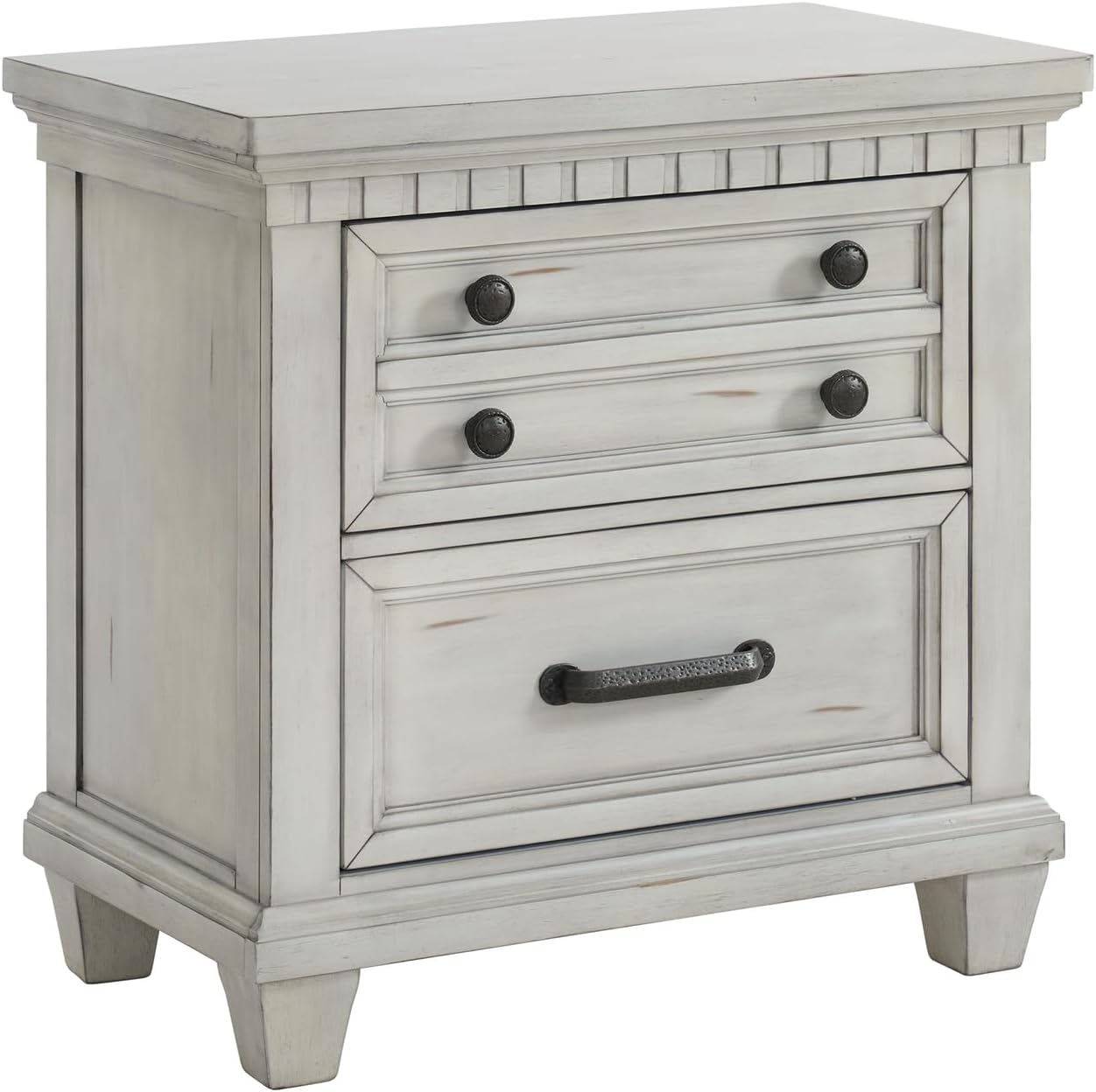 Picket House Furnishings Windom King Storage 5PC Bedroom Set in Antique White