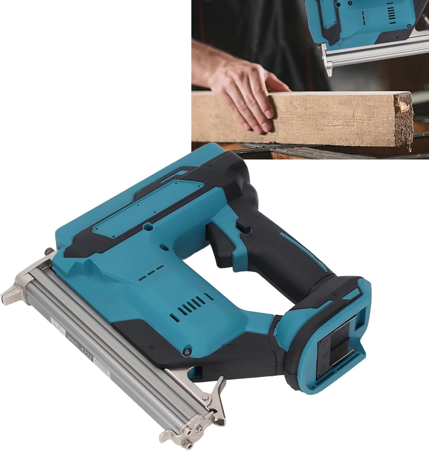 Cordless Brad Nailer, Electric Portable Rechargeable Nail, for Woodworking with Straight Nails 10-30MM, ABS and Metal Material Compatible with 18V Li Ion Batteries