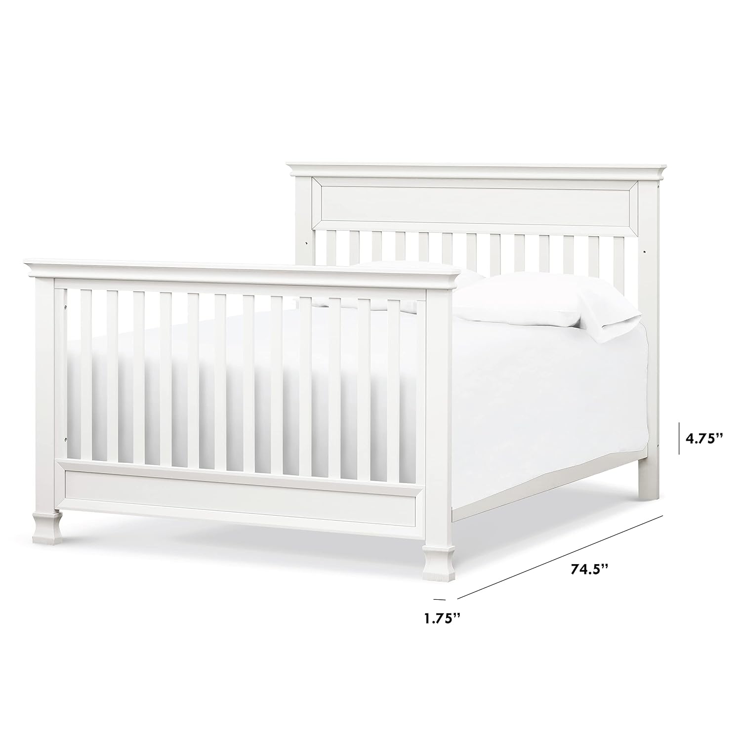 DaVinci Hidden Hardware Twin/Full-Size Bed Conversion Kit (M5789) in Warm White