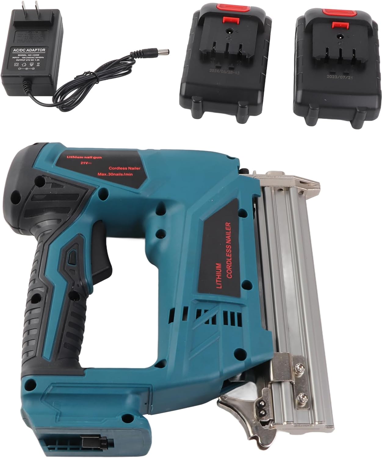 ciciglow Cordless Nail Durable Electric Brad Nailer for Woodworking Furniture Decoration, Portable Staple for F10 F15 F20 F25 F30 422J Nails