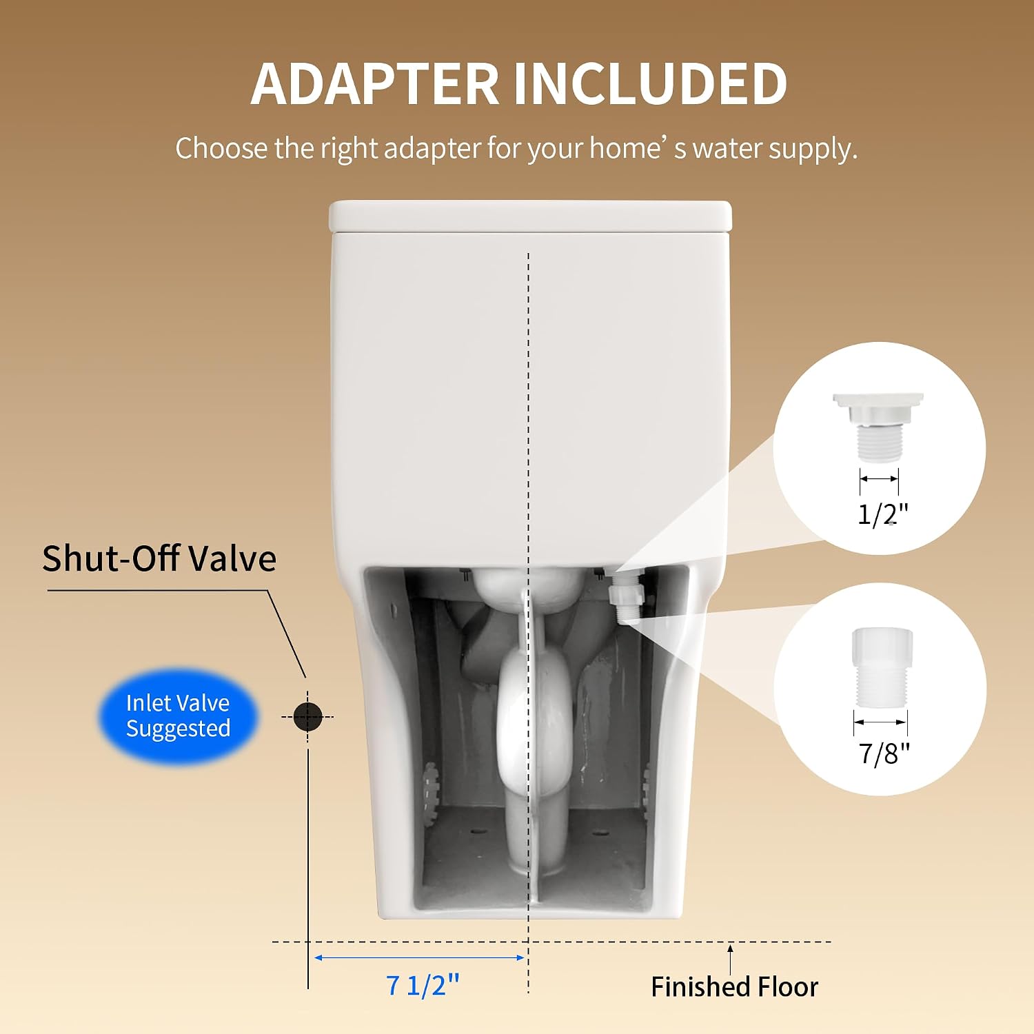 DeerValley One Piece Toilet Elongated Toilet with Soft-Close Seat Powerful 1.1/1.6 GPF Dual Flush Standard Height Toilets Skirted Design 12' Rough-In DV-1F026