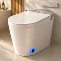 Smart Toilet with Bidet Built In, Auto Open & Close, Foot Sensor Flush, Heated Seat, Warm Water, Dryer, Tankless Dual Flush Elongated Toilet, Foam Shield, LED Night Light & Remote Control