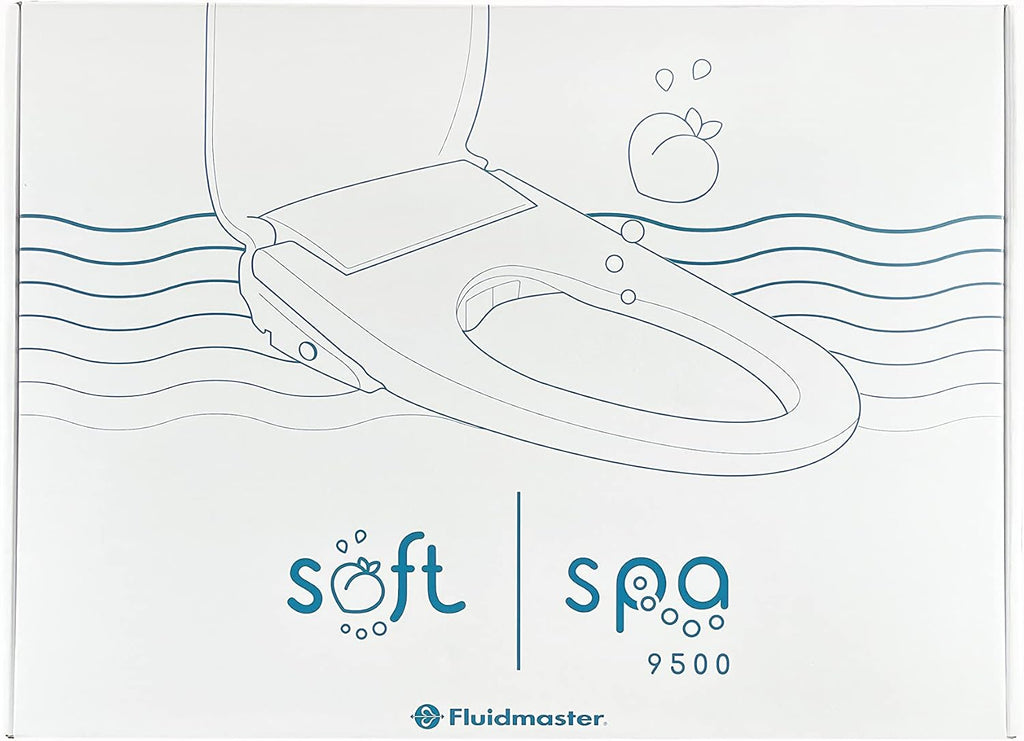 By Fluidmaster 9500E-001 Electronic Bidet Heated Toilet Seat with Warm Water and Air Dryer, Deodorizer, Easy Install, Elongated, White