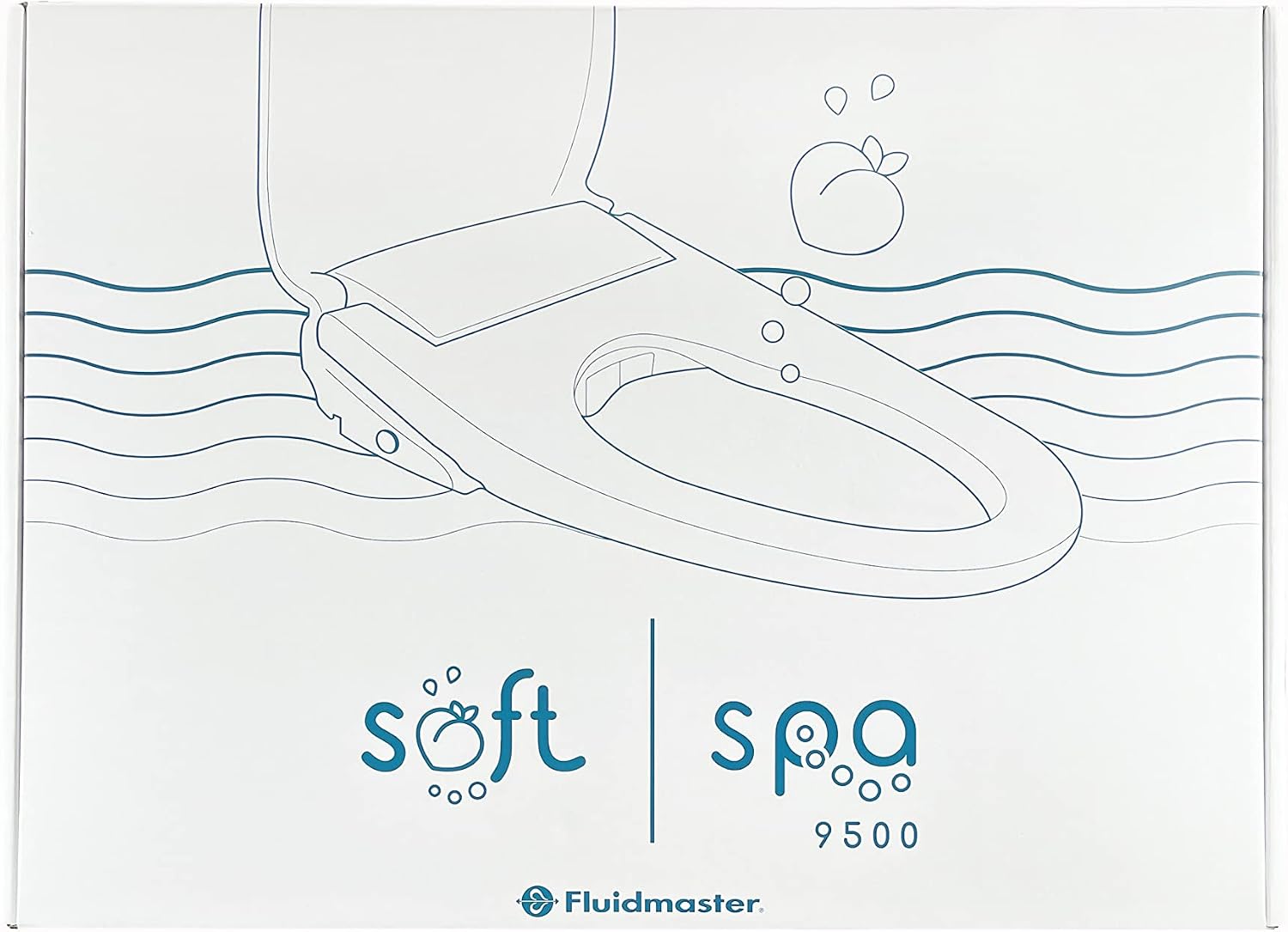 By Fluidmaster 9500E-001 Electronic Bidet Heated Toilet Seat with Warm Water and Air Dryer, Deodorizer, Easy Install, Elongated, White