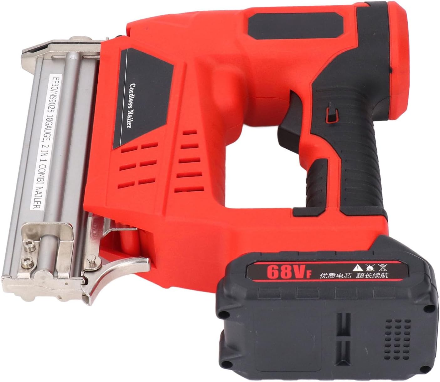 Eujgoov Cordless Nailer Kit Electric Staple Guns Stapler Nail, Battery Powered 18V 2Ah for Woodworking Projects, 2 Modes DIY Pneumatic Brad