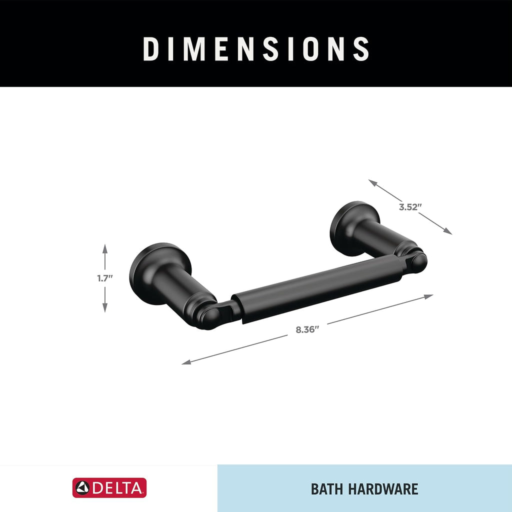 Delta Saylor 5-Piece Bathroom Set with 24 in. Towel Bar, 8 in. Hand Towel Holder, Toilet Paper Holder, Towel/Robe Hooks (2)| Matte Black Bathroom Accessories | Bathroom Hardware Set