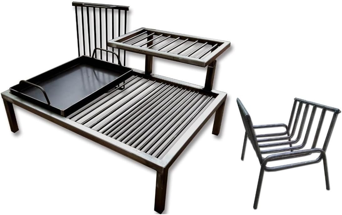 Luxury Argentine Grill with removable iron modules + Brazier. Iron Argentina Grill - BBQ Parrilla Asado. Sor Pampa Grill