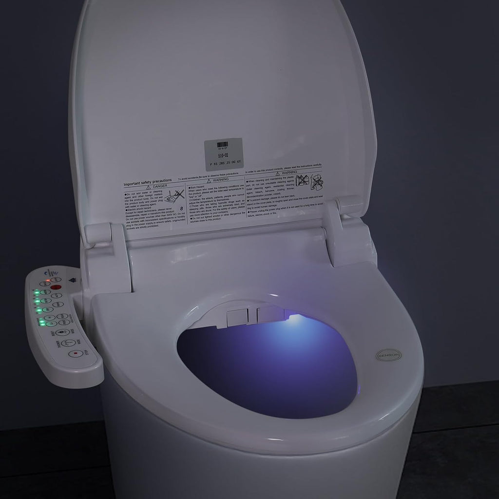 YOURLITE Bidet Toilet Seat Electric Warm Water Bidet with Warm Air Drying, Heated Seat with Self-cleaning Nozzle Temperature Adjustable White Toilet Seat