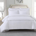 Royal Tradition Percale 3pc Duvet Cover Set (King/Calking, Grey) Adeline Embroidered Comforter Cover with Pillow Shams