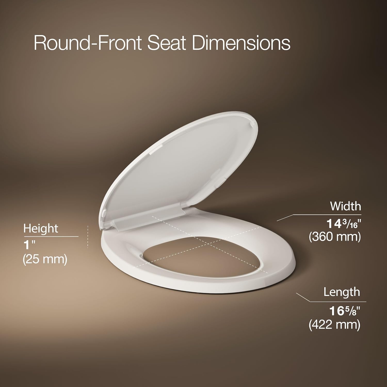 KOHLER Lustra Quick-Release™ round-front toilet seat