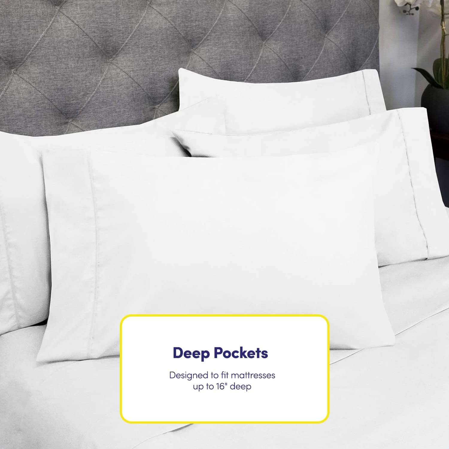 Queen Sheets White - 6 Piece 1500 Supreme Collection Fine Brushed Microfiber Deep Pocket Queen Sheet Set Bedding - 2 Extra Pillow Cases, Great Value, Queen, White (Pack of 5)