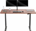 VIVO Electric 60 x 30 inch Stand Up Desk, Height Adjustable, Dark Walnut Top Black Frame, Home and Office Furniture Sets, DESK-KIT-0B6D