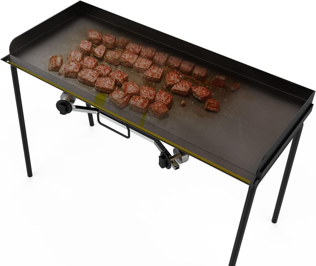 Griddle for Camp Chef 14' 2-Burner Stove Cooking Systems, Professional Carbon Steel Flat Top Griddle with Carry Bag for Camp Chef Outdoor Cooking Equipment, 14 x 32 Inch, Black