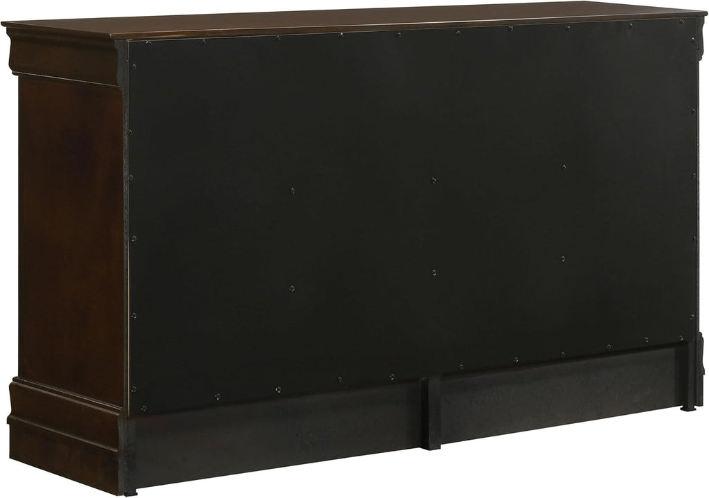 Coaster Home Furnishings Louis Philippe 5-piece Bedroom Set Twin Size Traditional Wooden Sleigh Bed Frame 47-Inch Panel Headboard Nightstand Dresser Mirror and Chest Cappuccino Brown 202411T-S5