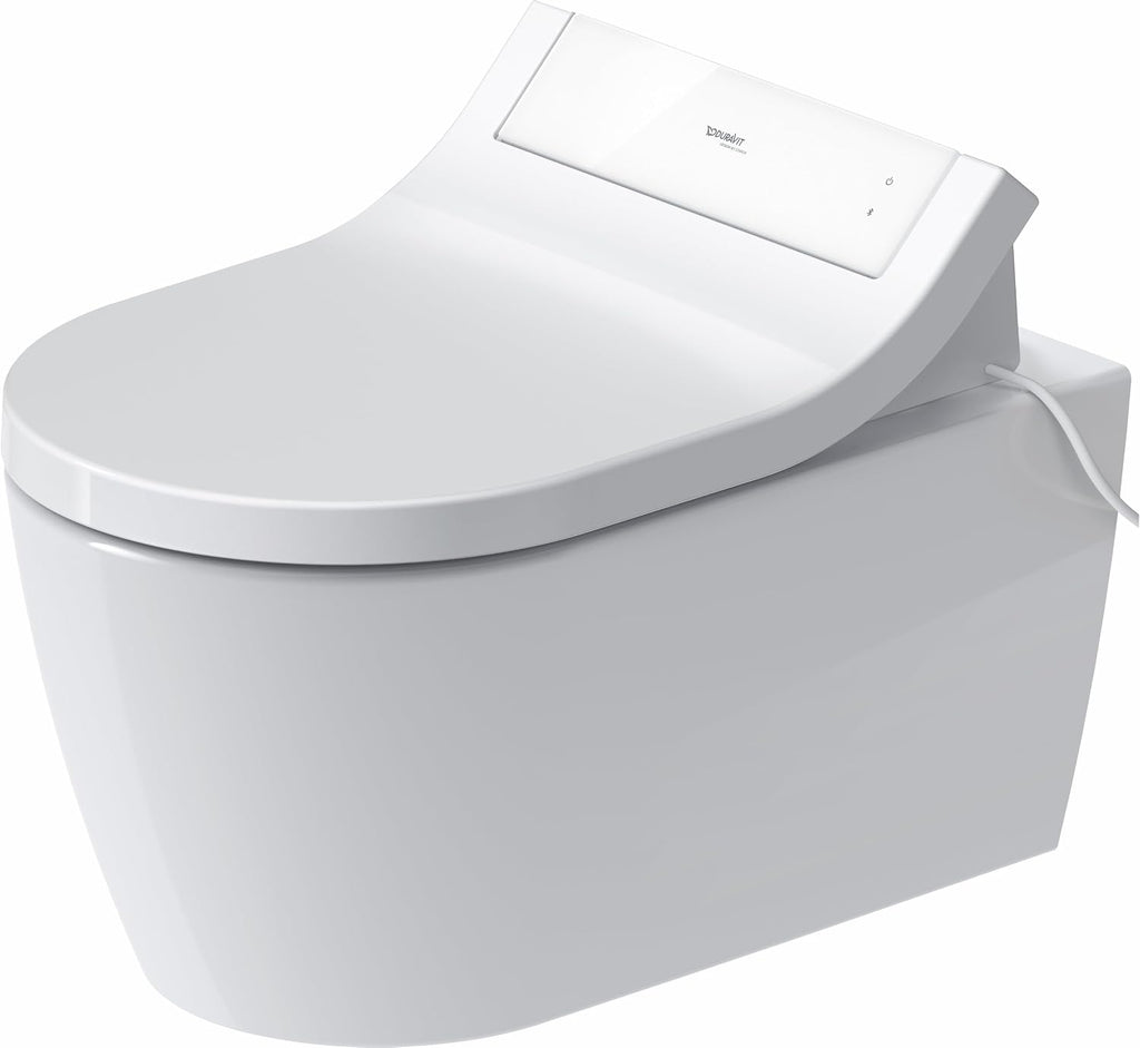 Duravit SensoWash Classic Elongated Bidet Seat, Warm Water with Air Dryer, Deodorizer, Heated Seat with Sensor and Slow Close Lid, Night Light, Remote Control, White