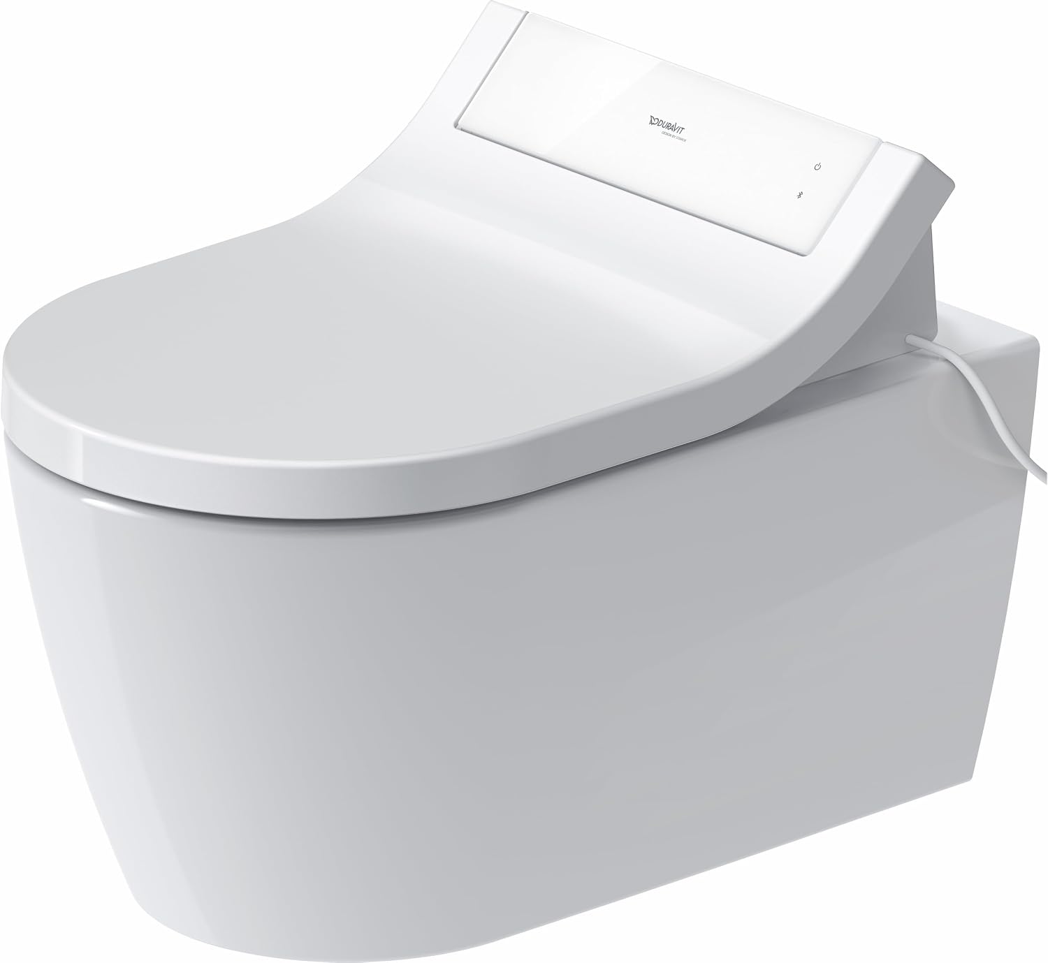 Duravit SensoWash Classic Elongated Bidet Seat, Warm Water with Air Dryer, Deodorizer, Heated Seat with Sensor and Slow Close Lid, Night Light, Remote Control, White