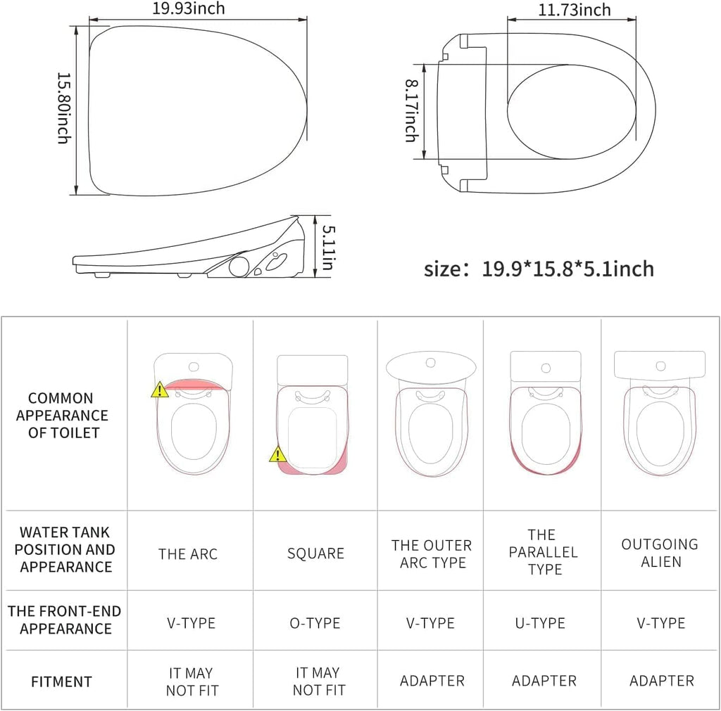 X7 Bidet Toilet Seat, Elongated Bidet Attachment for Toilet Warm Water with Soft Close, Electric Heated Bidet Seat with Water Filtration