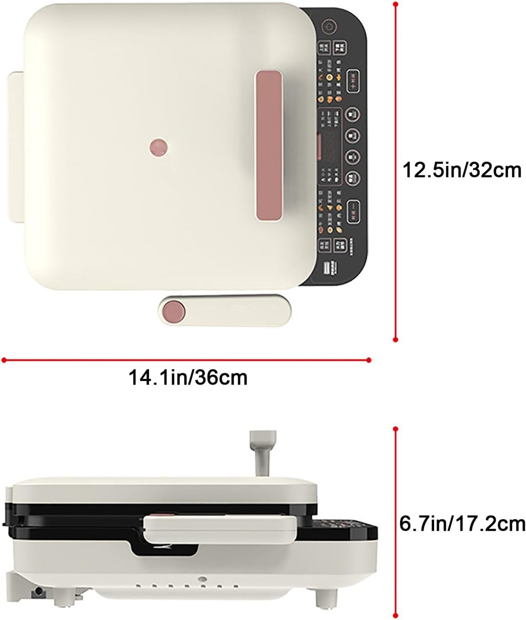 Electric Frying Pan, Electric Baking Pan, Double-Sided Electric Skillet, Non-Stick Coating, Removable, Easy to Clean
