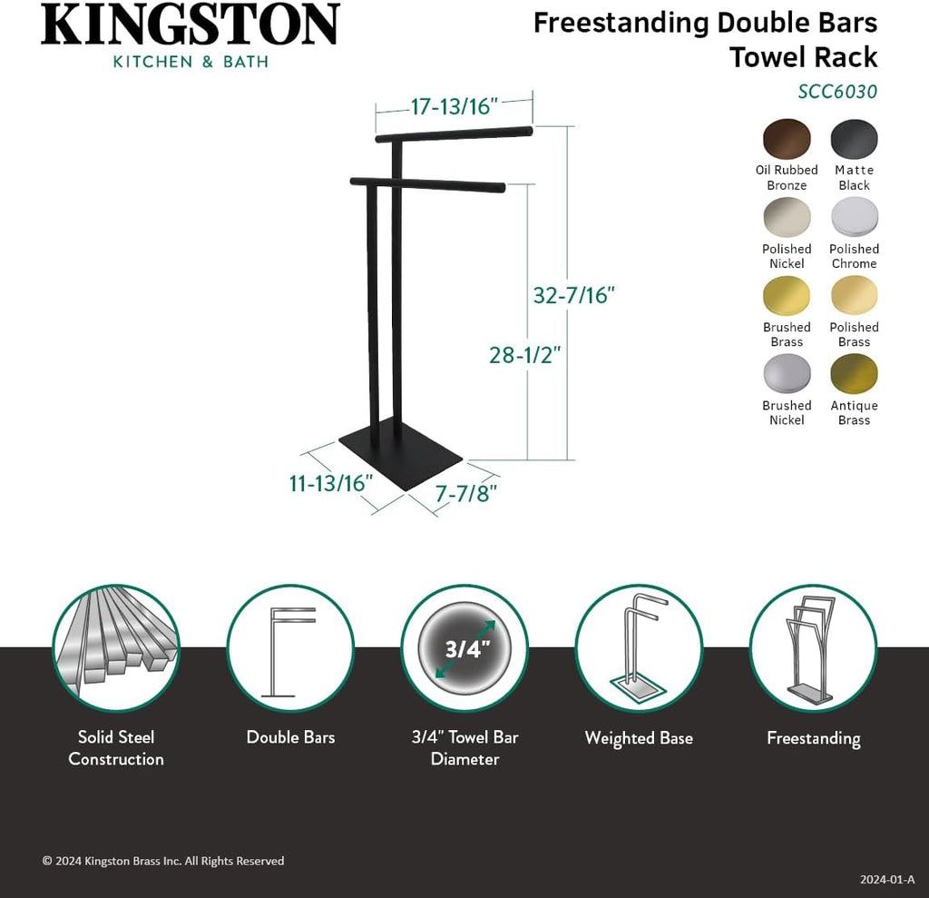 Kingston Brass SCC6035 Edenscape Freestanding Towel-Rack, Oil Rubbed Bronze