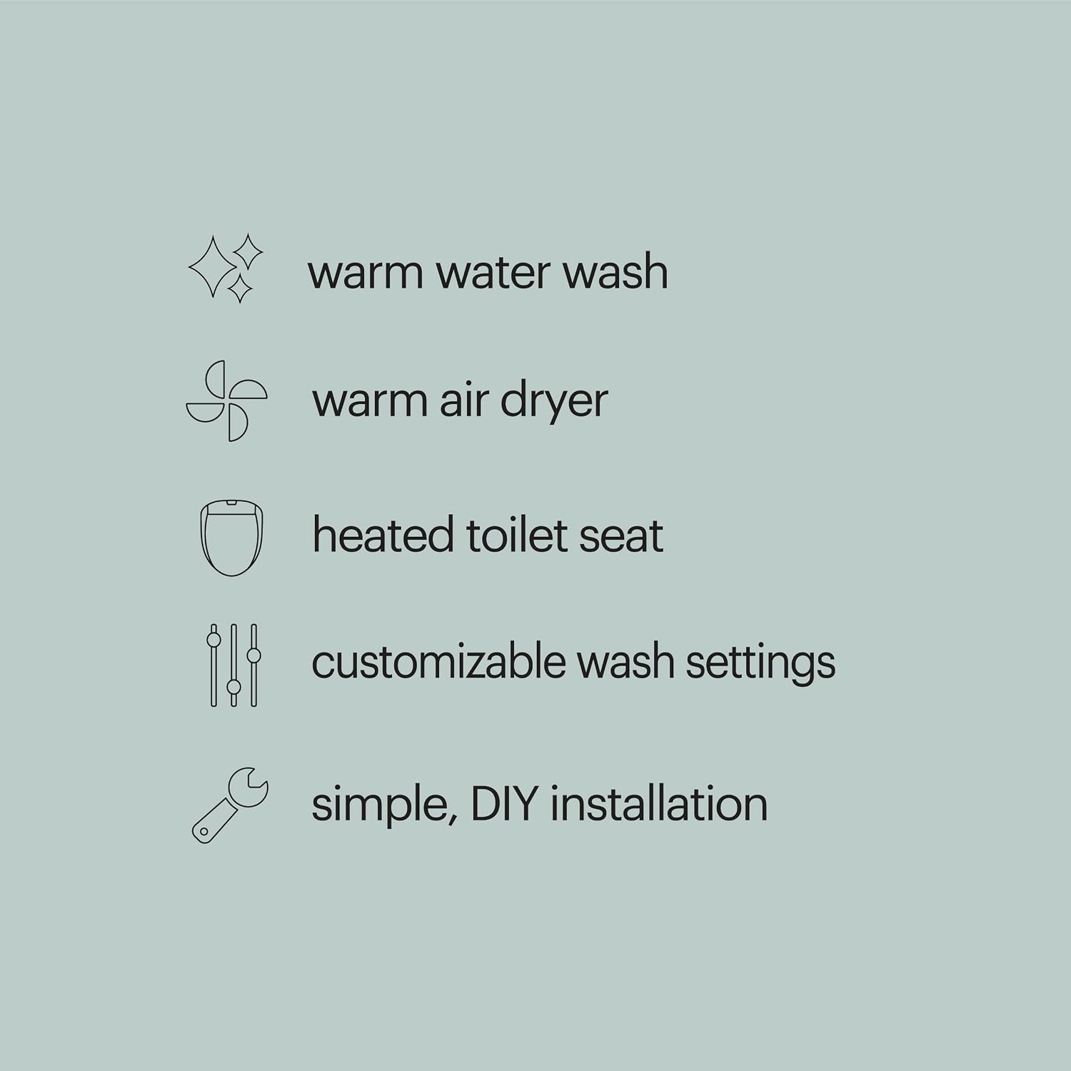 Brondell LE99 Bidet Toilet Seat, Fits Round Toilets, Electric Bidet with Remote, Warm Air Dryer, Strong Wash Mode, Stainless-Steel Nozzle, Saved User Settings & Easy Installation