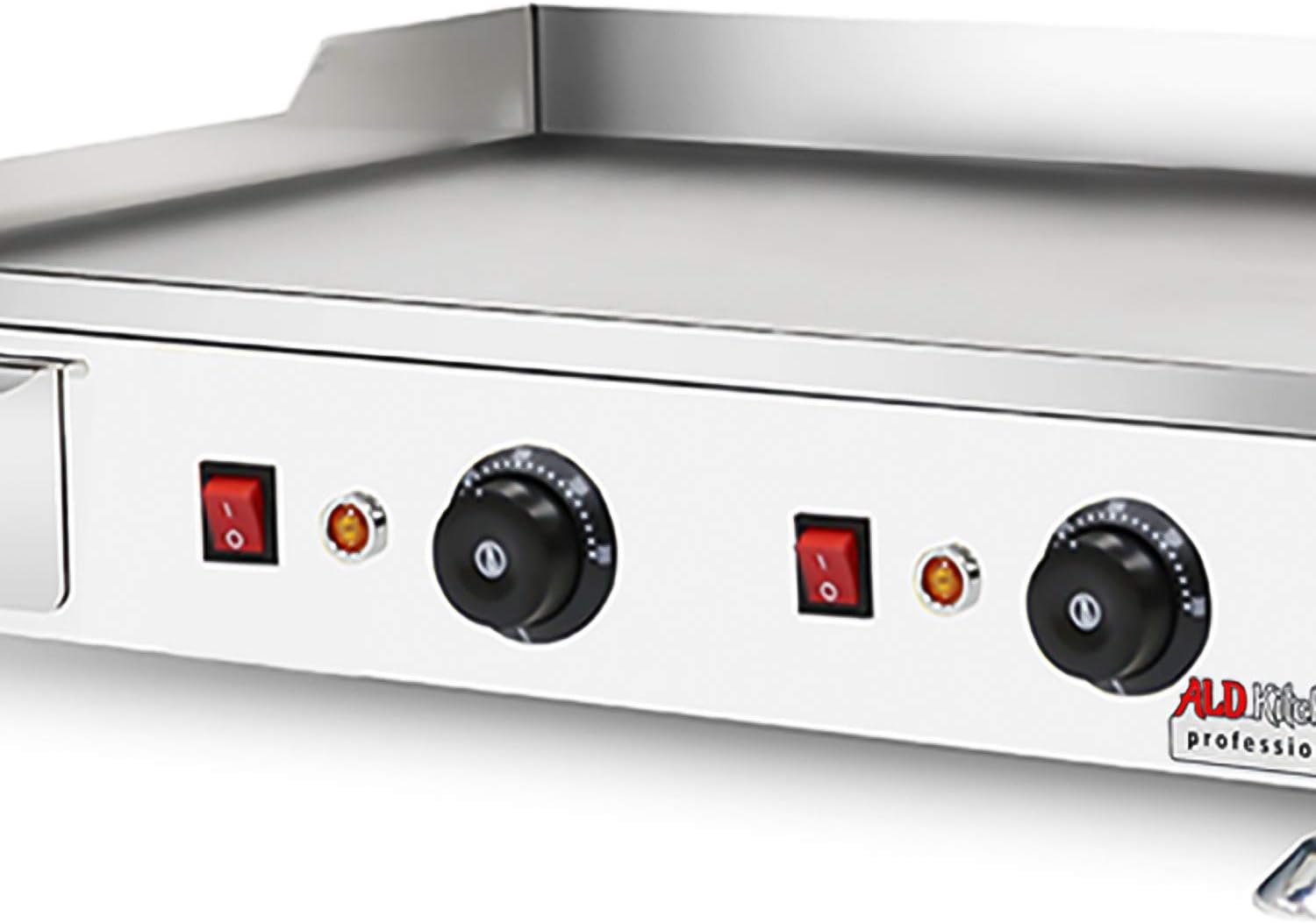 ALDKitchen Flat Top Griddle | Teppanyaki Grill with Dual Thermostat | No plug | 110V (24.25' x 17.59')