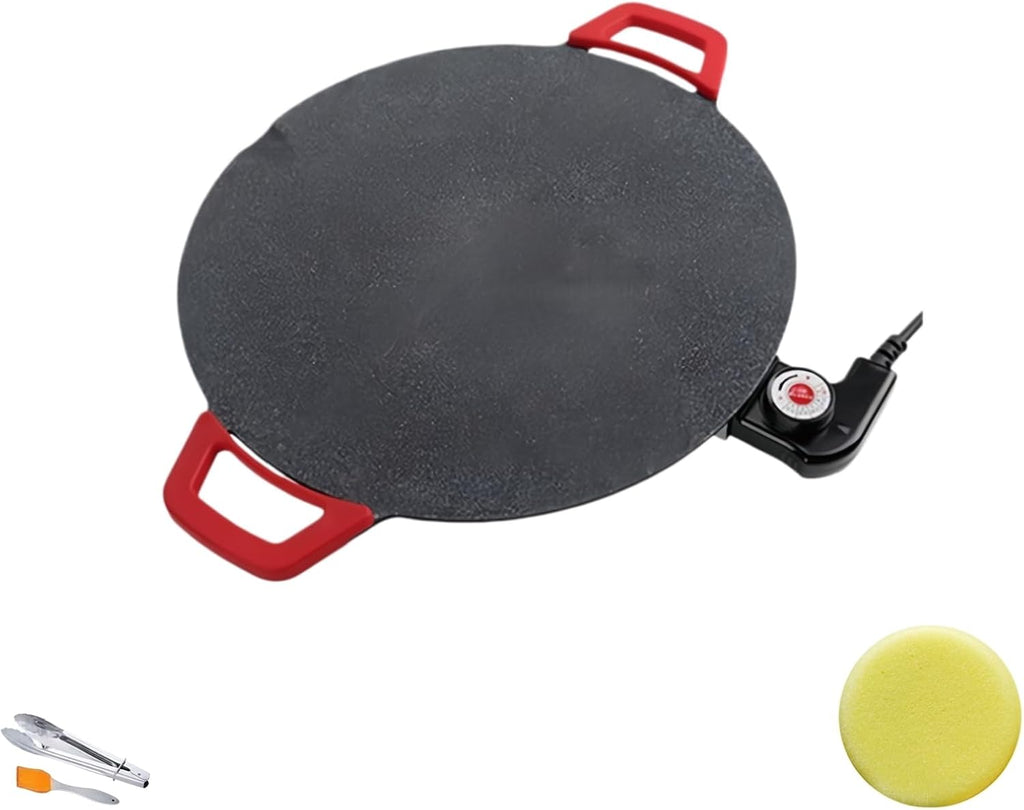 Round Electric Grill And Griddle With Dual Zone Cooking Surface,5-Level Temperature Control And Oil Filling Port For Healthy Indoor Grilling Of Steaks,Burgers,Pancakes And Bbq - Easy (15.74)