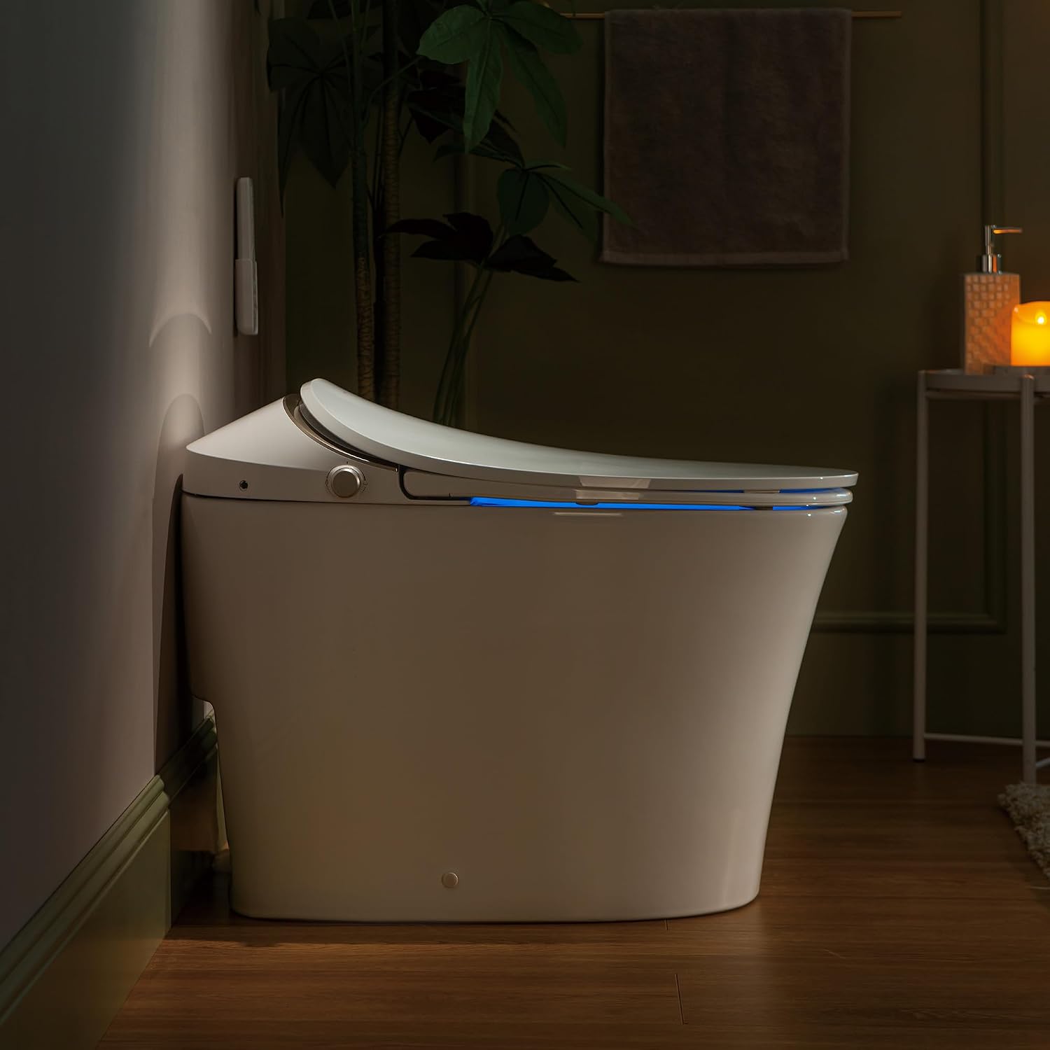 WOODBRIDGE Smart Toilet with Auto Open/Close Lid, Foot Sensor Operation,Dual Auto Flush, Heated Seat, Power Outage Flush,Hygienic Wash,Night Light,LT610
