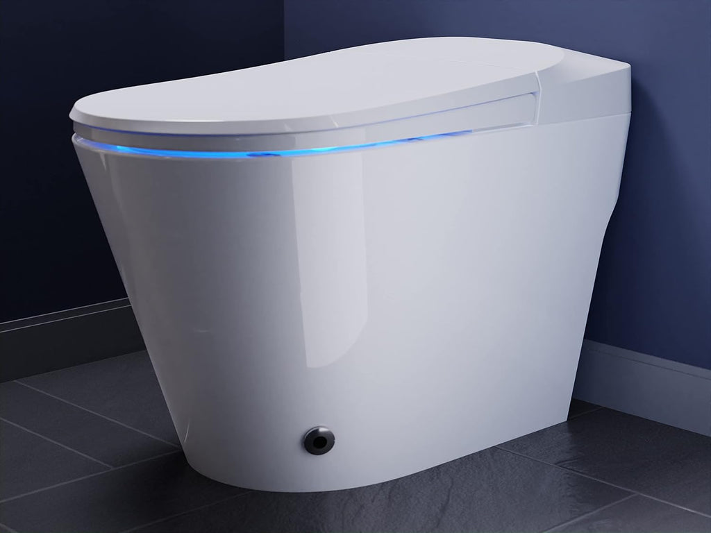ANZZI Echo One-Piece Smart Bidet Toilet Elongated 1.28 GPF White with Auto Open and Flush, Heated Seat, Warm Water Wash, Voice and WiFi Control, Motion Sensor, Remote Control | TL-ST950WIFI-WH