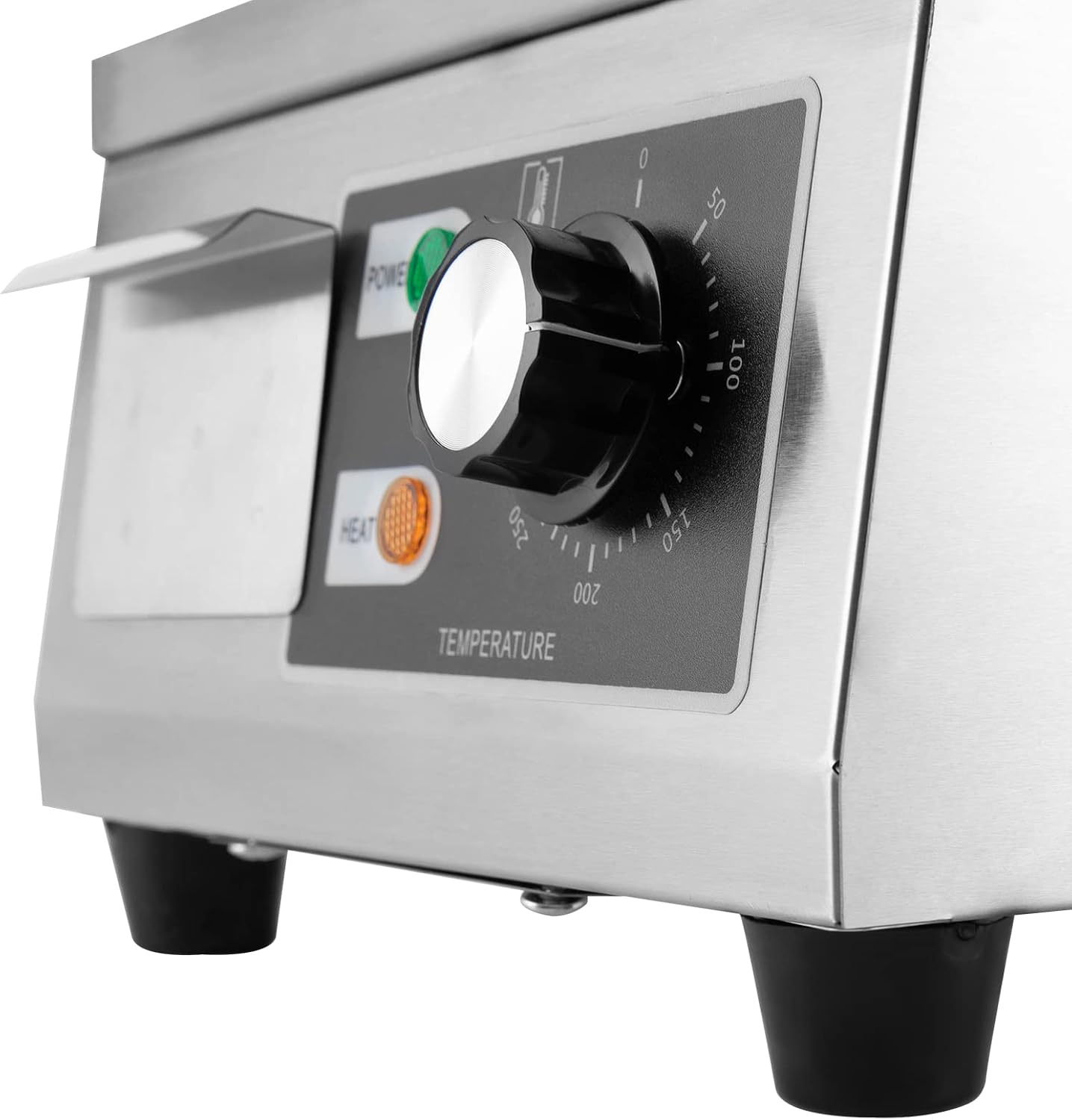 1300W Commercial Electric Griddle, 15in Countertop Grill with Non-Stick Flat Top, Adjustable Temperature Control 122°F-572°F, Stainless Steel Large Grill for Restaurant/Shop