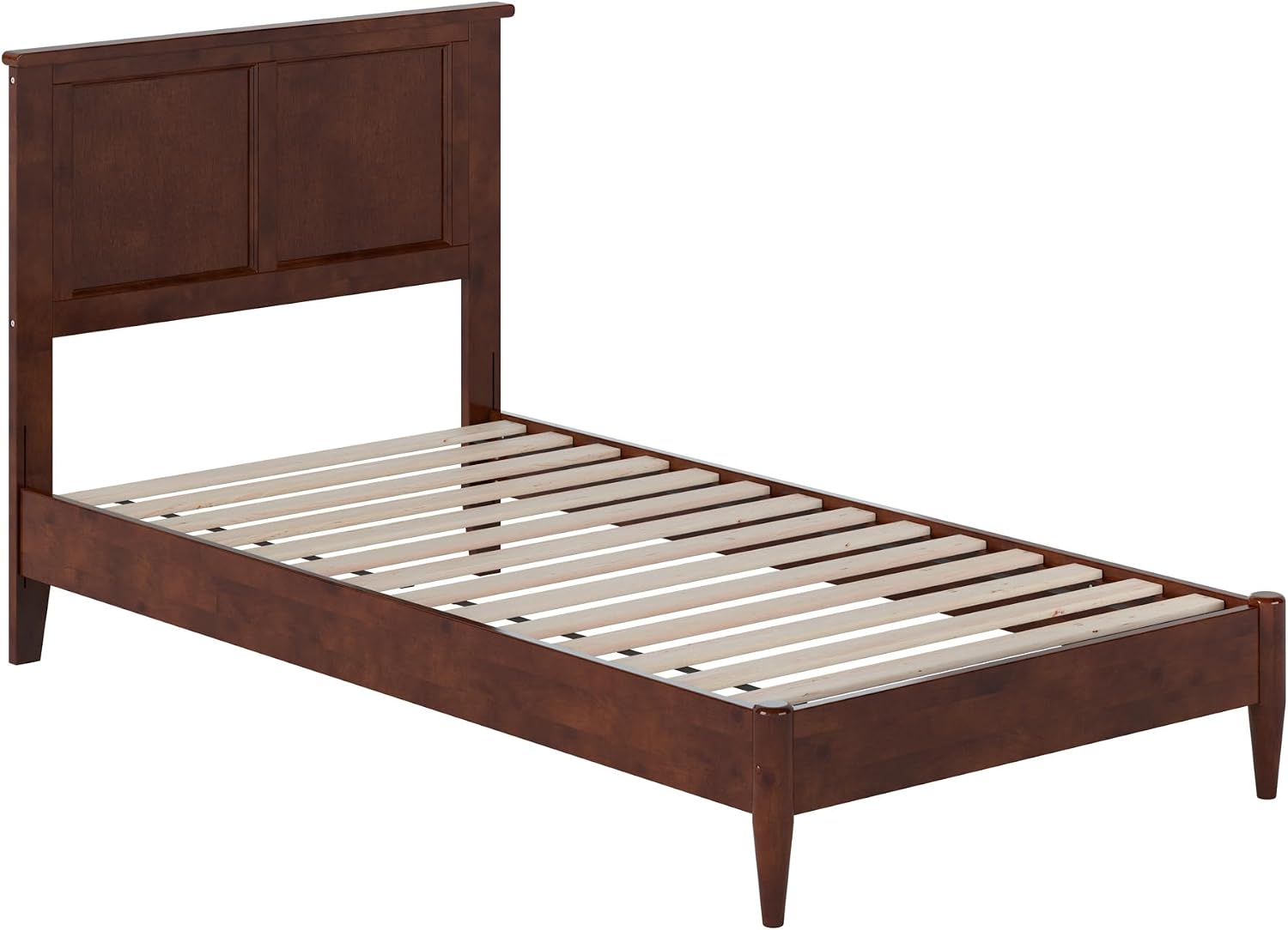 AFI, Charlotte Twin Solid Wood Low Profile Platform Bed, Walnut