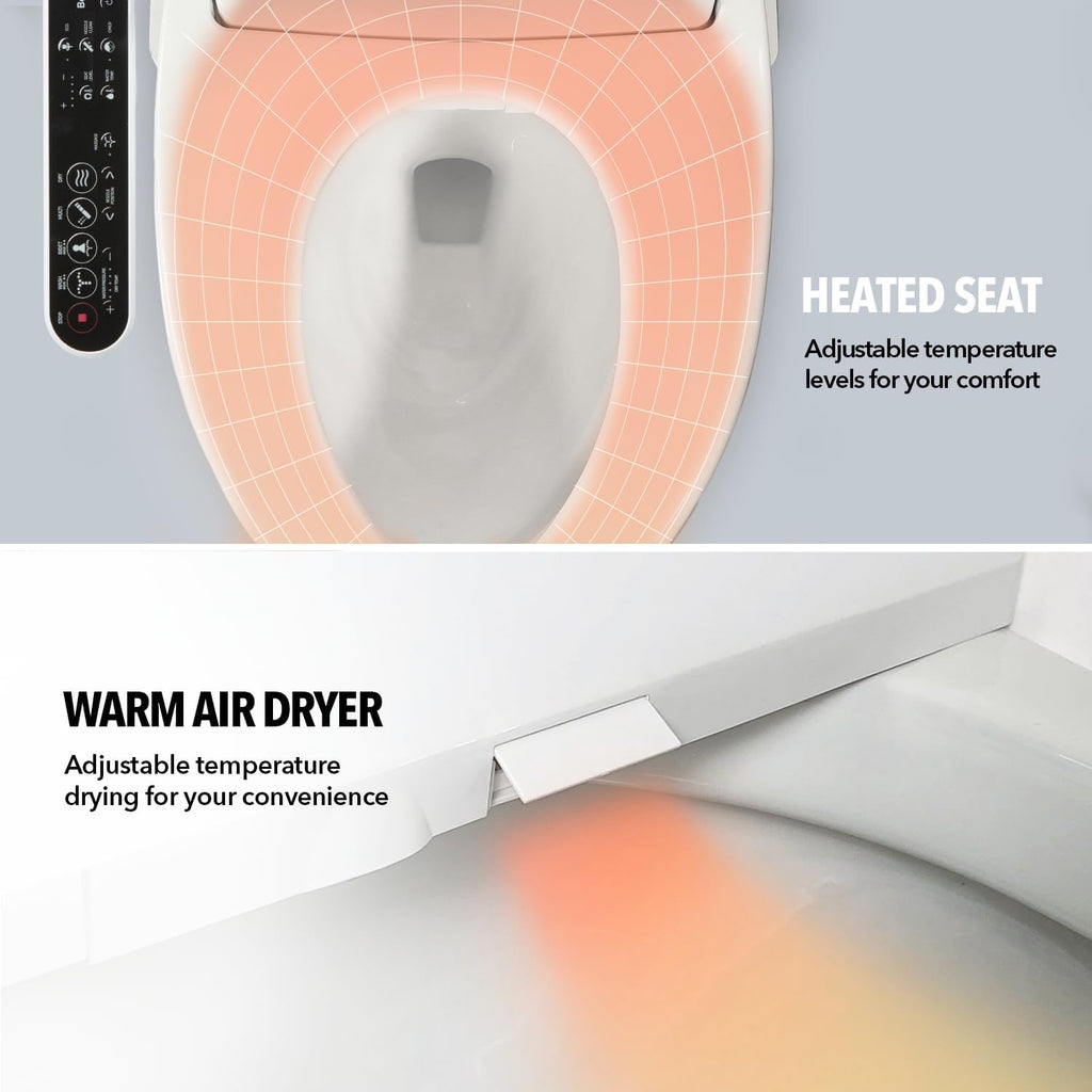 Barumi Bidet [BM-4000], Electric Bidet Toilet Seat, Heated Seat, Warm Water, Position Control, Eco-Mode, Self Cleaning