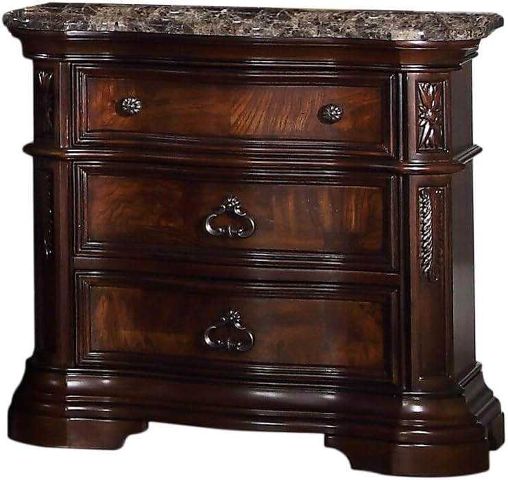 Best Master Barney's Traditional 5-Piece Eastern King Set in Walnut w/Marble Top