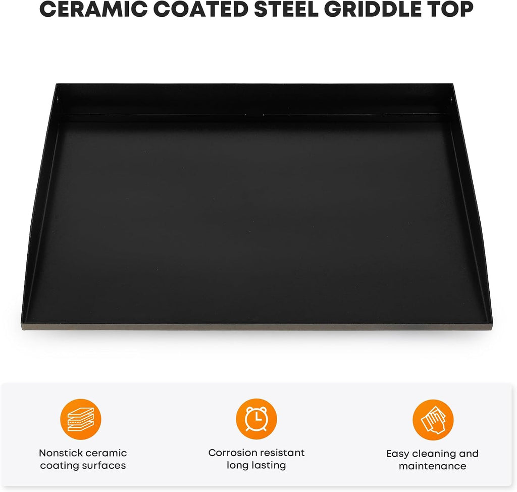 Stanbroil 22 Inch Flat Top Griddle Replacement Top for Blackstone 22' Tabletop Griddle Station, Ceramic Coated Steel Griddle Top Replacement, Black