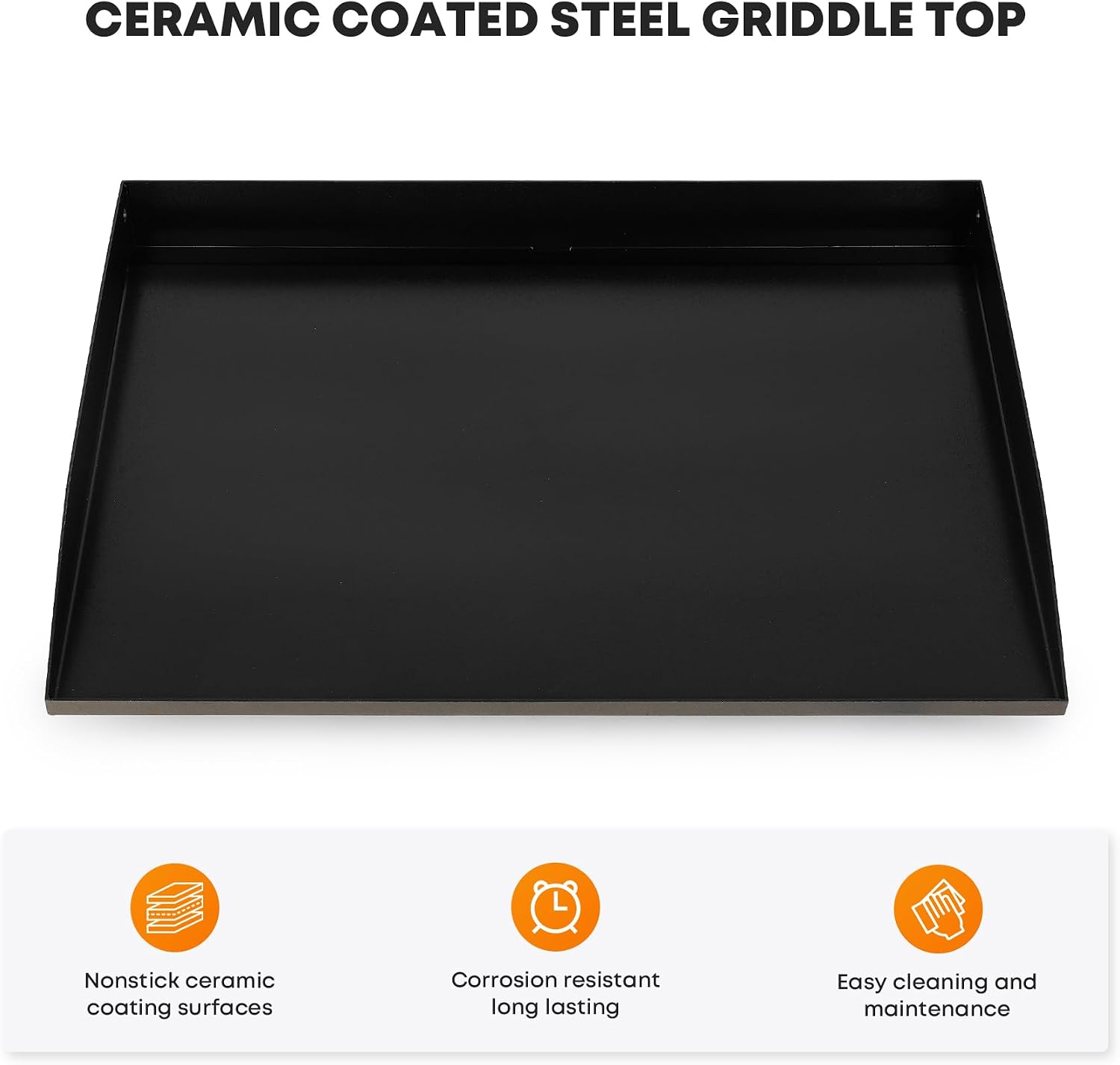 Stanbroil 22 Inch Flat Top Griddle Replacement Top for Blackstone 22' Tabletop Griddle Station, Ceramic Coated Steel Griddle Top Replacement, Black