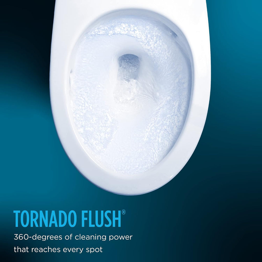 TOTO® Drake® WASHLET®+ Two-Piece Elongated 1.6 GPF TORNADO FLUSH® Toilet with S2 Bidet Seat, Cotton White - MW7763346CSG#01