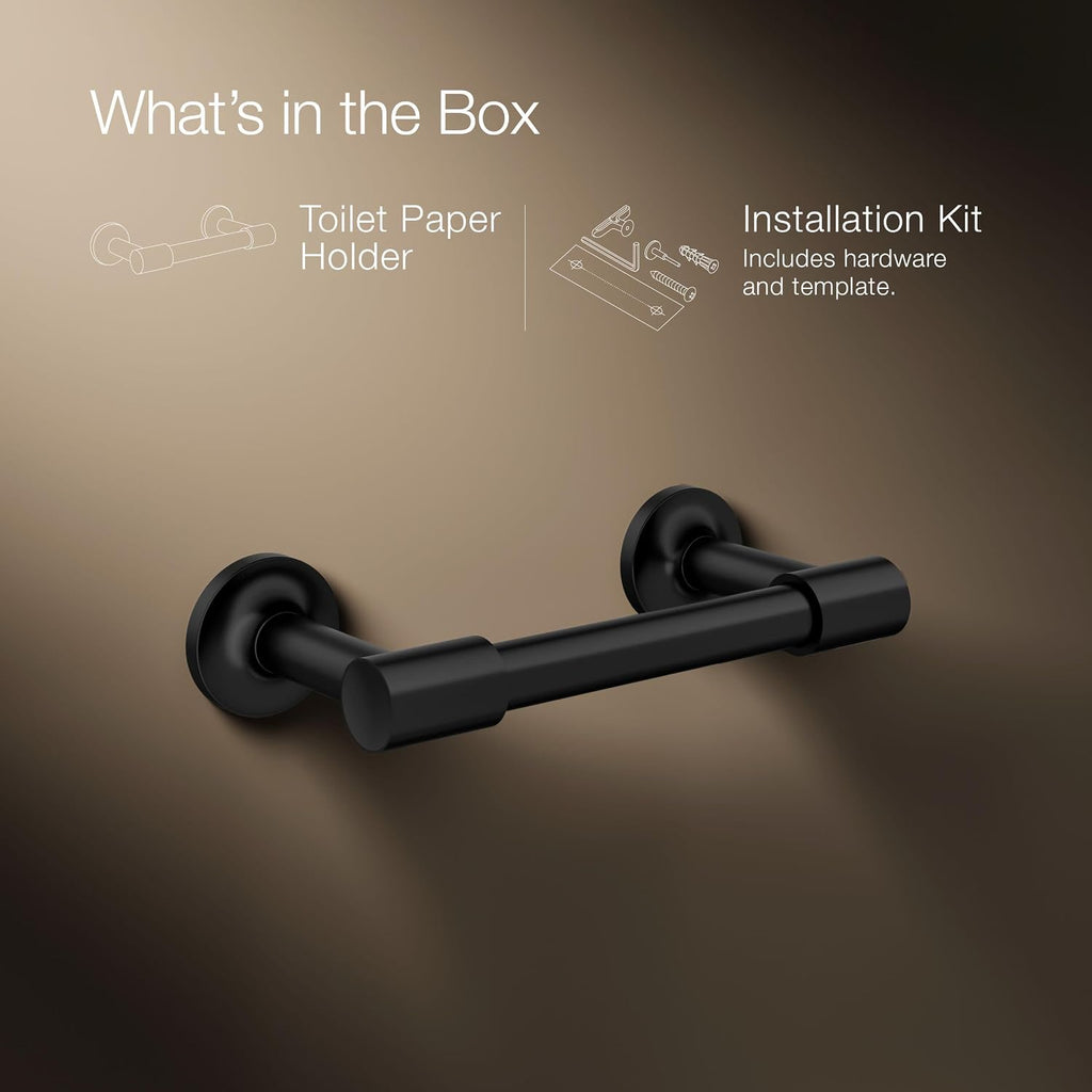 KOHLER 14377-BL Purist® Pivoting Toilet Paper Holder, Matte Black