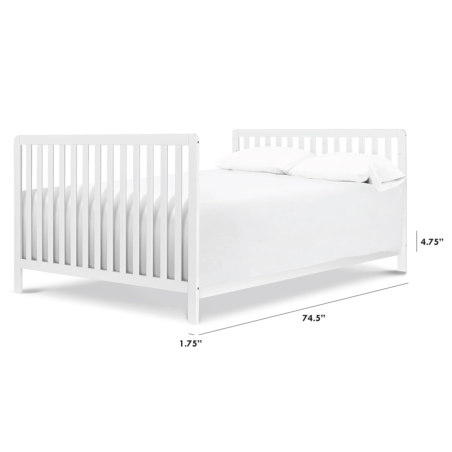 DaVinci Hidden Hardware Twin/Full-Size Bed Conversion Kit (M5789) in White