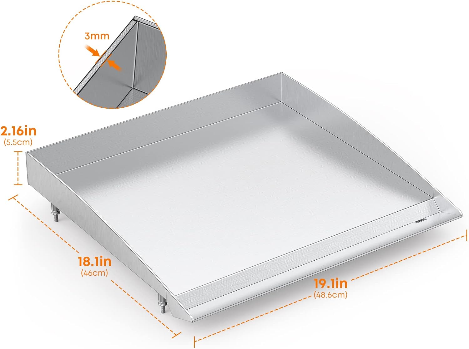 Stanbroil Stainless Steel Griddle Top for Royal Gourmet GD401 GD402 GD403 Grill and Griddle Combo