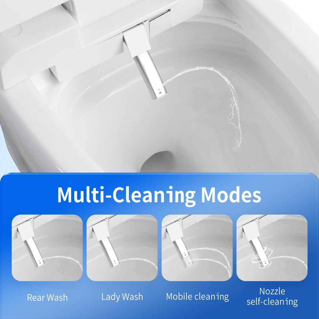 Tankless Smart Toilet with Bidet Built-In Elite Model Auto Open/Close Auto Flush Bubble Wash Heated Seat Warm Water & Dryer Adjustable Temp Side Knob (S31G)