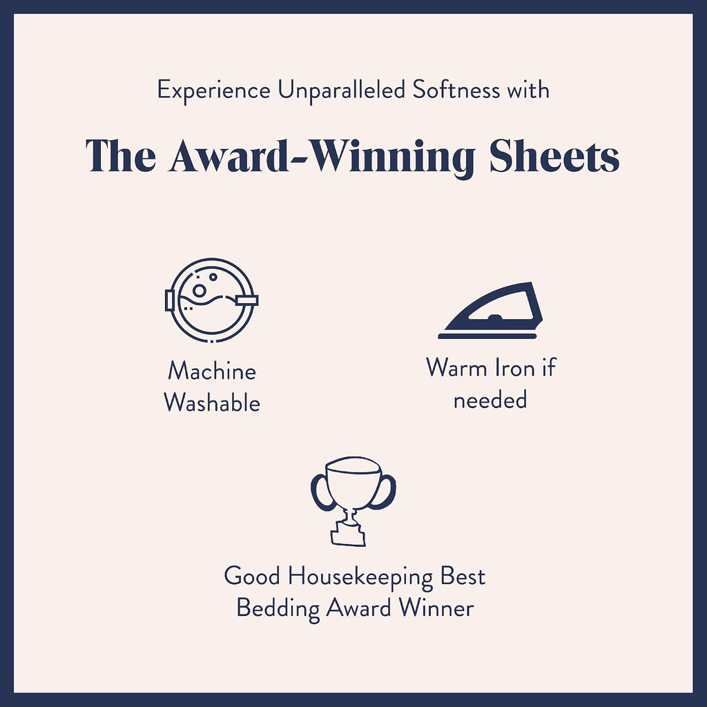 Brooklinen Luxury Sateen 4 Piece Sheet Set - 100% Cotton Bed Sheets, Soft & Durable Twin XL Sheets Set in Cream, Oeko-TEX Certified Bedding Set, 1 Fitted Sheet, 1 Flat Sheet, 2 Pillowcases