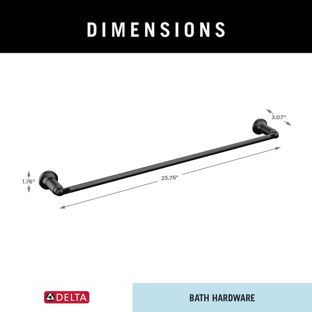 Delta Saylor 5-Piece Bathroom Set with 24 in. Towel Bar, 8 in. Hand Towel Holder, Toilet Paper Holder, Towel/Robe Hooks (2)| Matte Black Bathroom Accessories | Bathroom Hardware Set