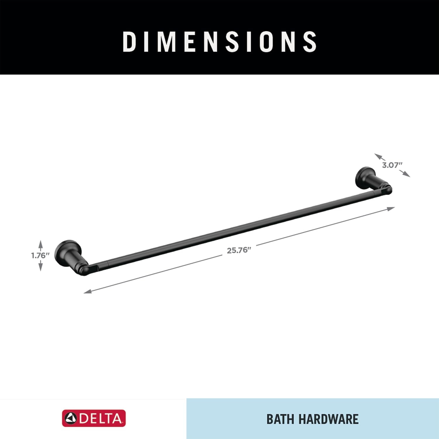 Delta Saylor 5-Piece Bathroom Set with 24 in. Towel Bar, 8 in. Hand Towel Holder, Toilet Paper Holder, Towel/Robe Hooks (2)| Matte Black Bathroom Accessories | Bathroom Hardware Set