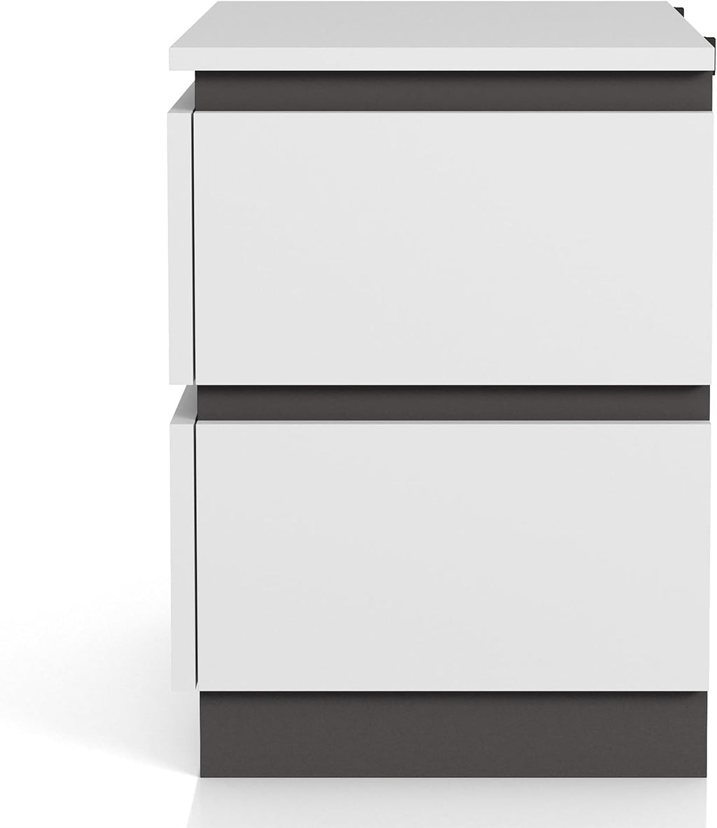 Furniture of America FOA Misti 3-Piece White Wood Bedroom Set - Cal King + 2 Nightstands