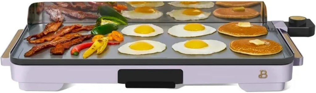 Extra Large Electric Griddle 12x22 Inch, 1500W Nonstick Countertop Griddle with Removable Backsplash and Adjustable Temperature Control for Family Breakfast & Indoor Cooking (Lavender)
