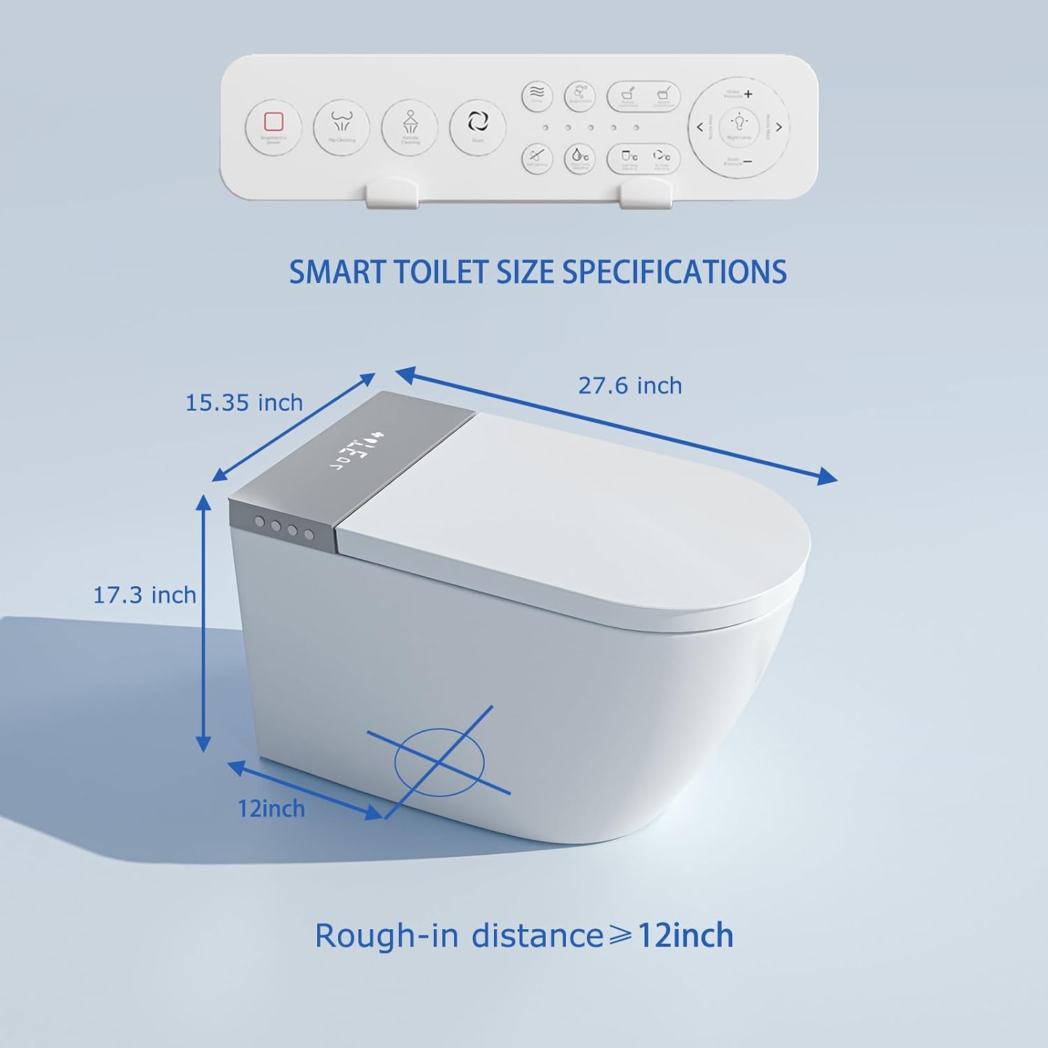 BONSAM Smart Toilet with Auto Open/Close Lid, Modern Toilet with Bidet Built In, Foam Shield, Auto Flush, Warm Water&Dryer, Self-Cleaning Heated Seat Toilet with Remote Control for Seniors & Families.