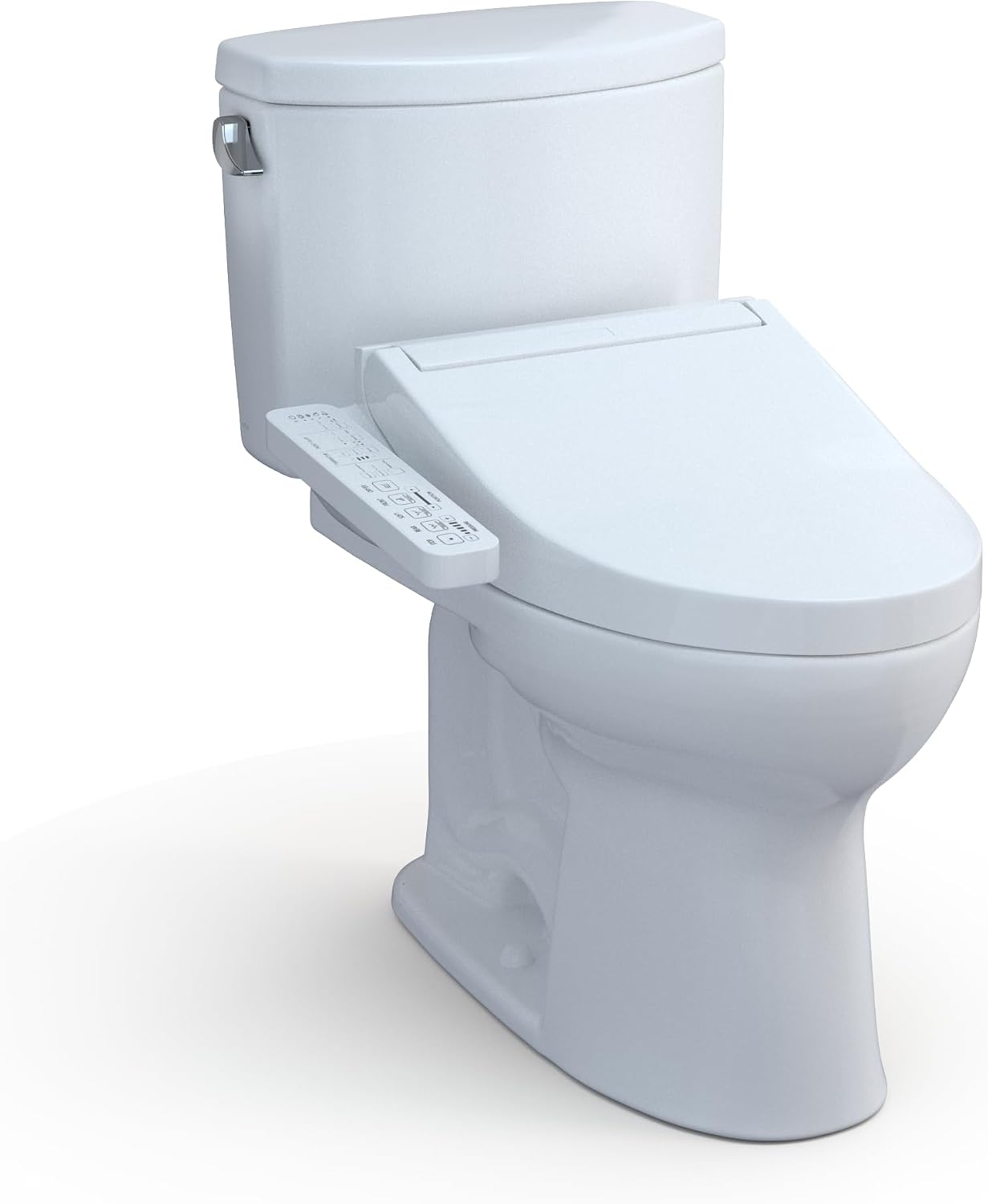 TOTO® WASHLET+® Drake® II Two-Piece Elongated 1.28 GPF Toilet and WASHLET+® C2 Bidet Seat, Cotton White - MW4543074CEFG#01