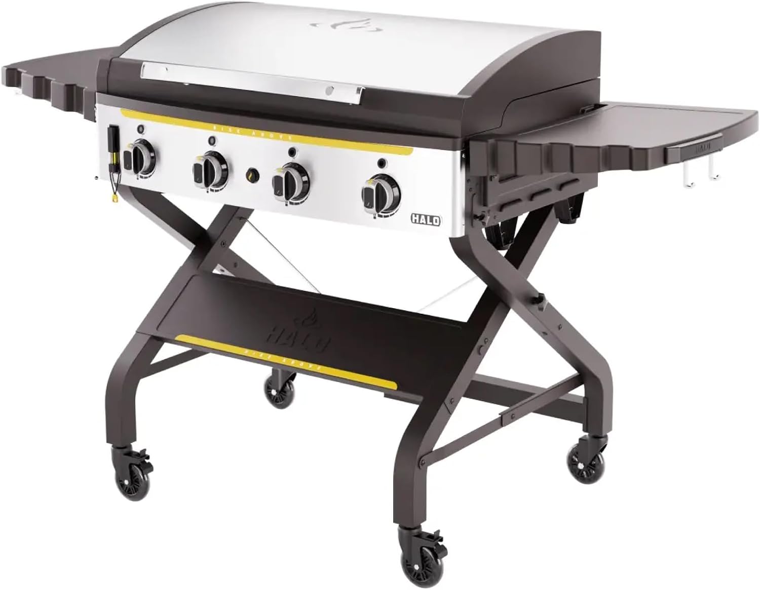 HALO Elite4B Outdoor Griddle | 4 Burner, 8 Cooking Zones | 720 sq. in. (36″ x 20″) Wind-Proof Cooking Surface | Propane Gas Grill | HZ-1001-XNA