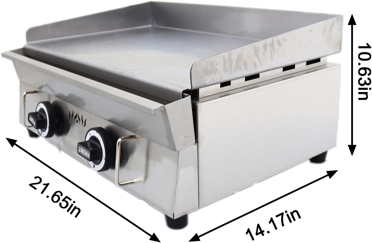 Commercial Griddle Countertop Griddle LPG Gas Grill Griddle Outdoor Flat Top Grill Griddle 2800Pa with Low Pressure Valve Adjustable Temperature 122°F-572°F (21.26x13.39in Hotplate)